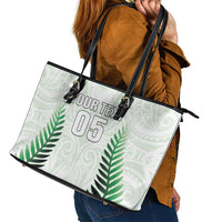 Custom New Zealand Fern Football Leather Tote Bag Simple Style
