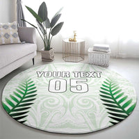 Custom New Zealand Fern Football Round Carpet Simple Style