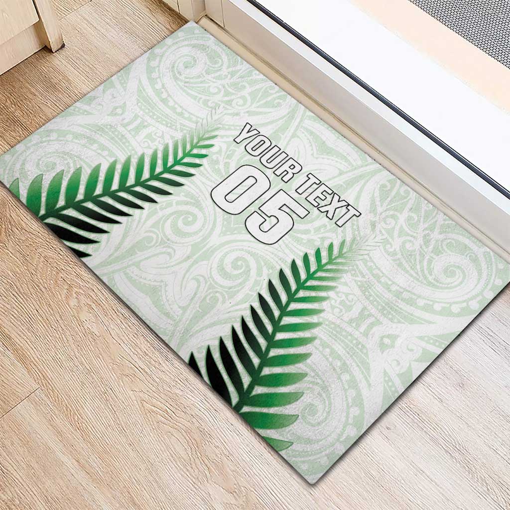 Custom New Zealand Fern Football Rubber Doormat Simple Style LT05 - Polynesian Pride