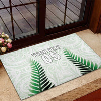 Custom New Zealand Fern Football Rubber Doormat Simple Style LT05 - Polynesian Pride