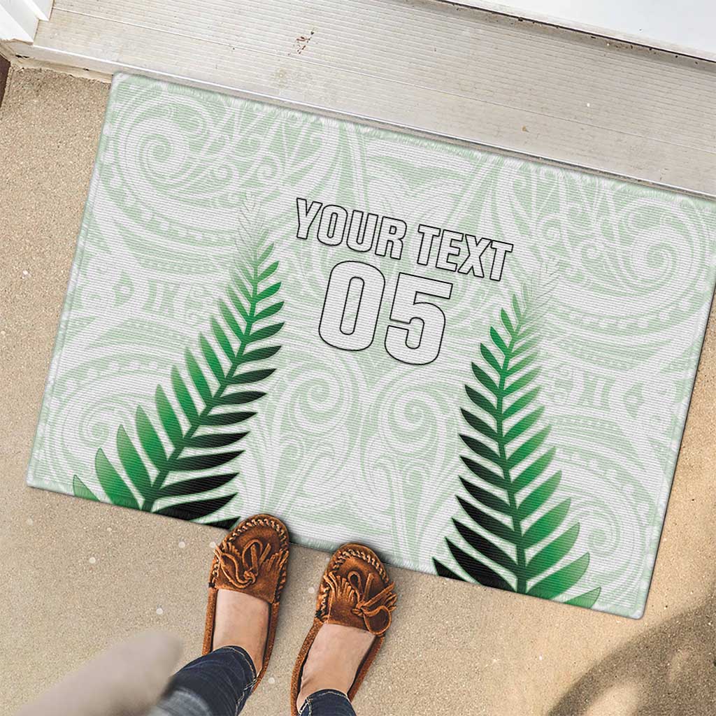 Custom New Zealand Fern Football Rubber Doormat Simple Style LT05 - Polynesian Pride