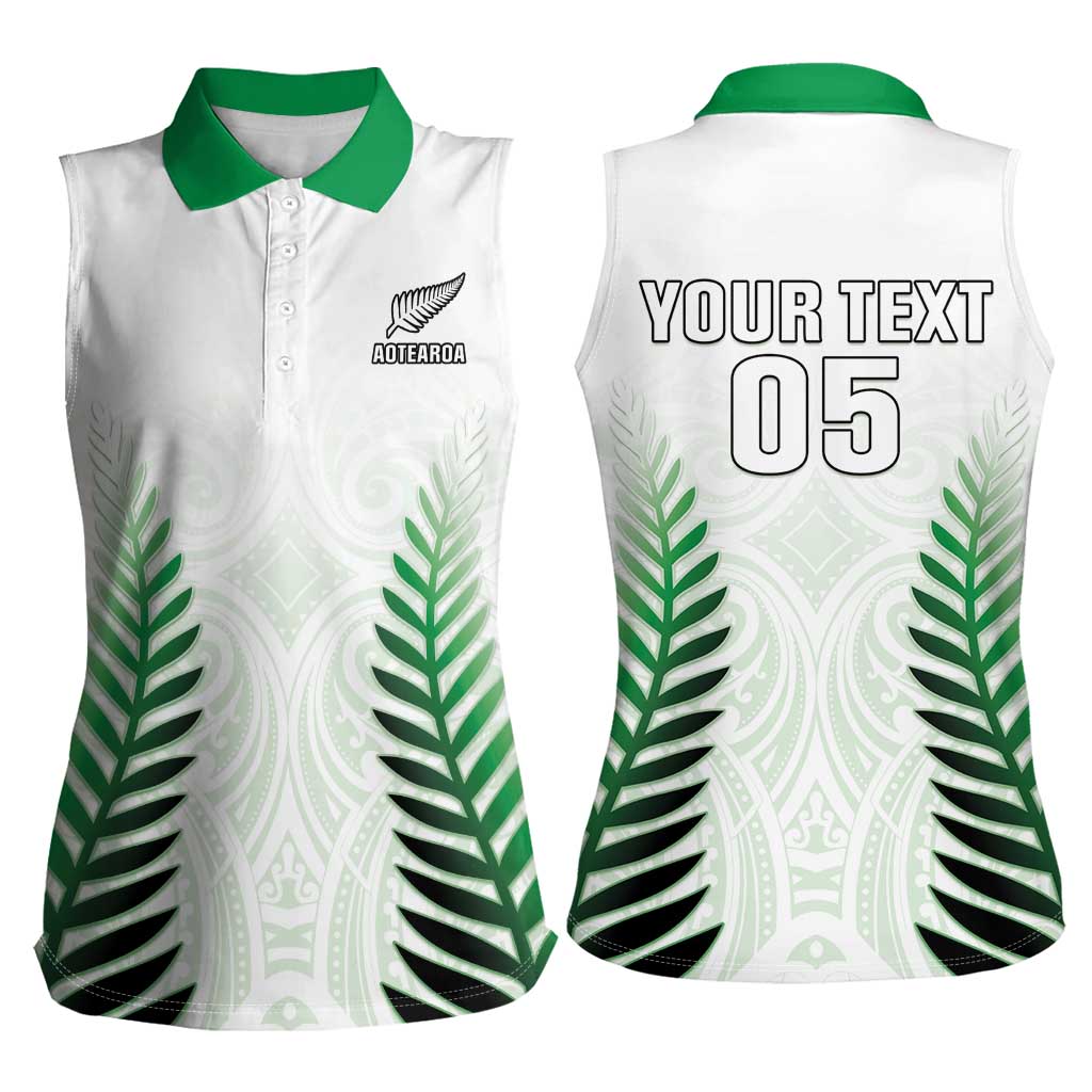 Custom New Zealand Fern Football Women Sleeveless Polo Shirt Simple Style