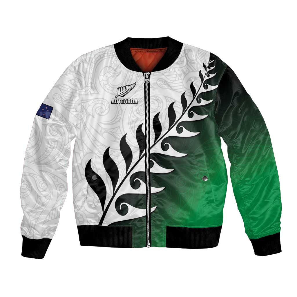 Custom New Zealand Football Bomber Jacket Go Aotearoa