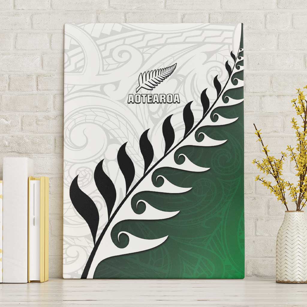 New Zealand Football Canvas Wall Art Go Aotearoa LT05 Without Frame Green - Polynesian Pride