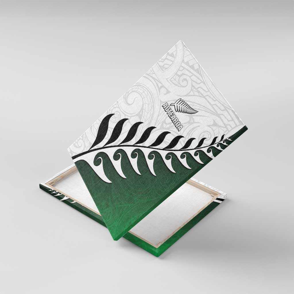 New Zealand Football Canvas Wall Art Go Aotearoa LT05 With Frame Green - Polynesian Pride