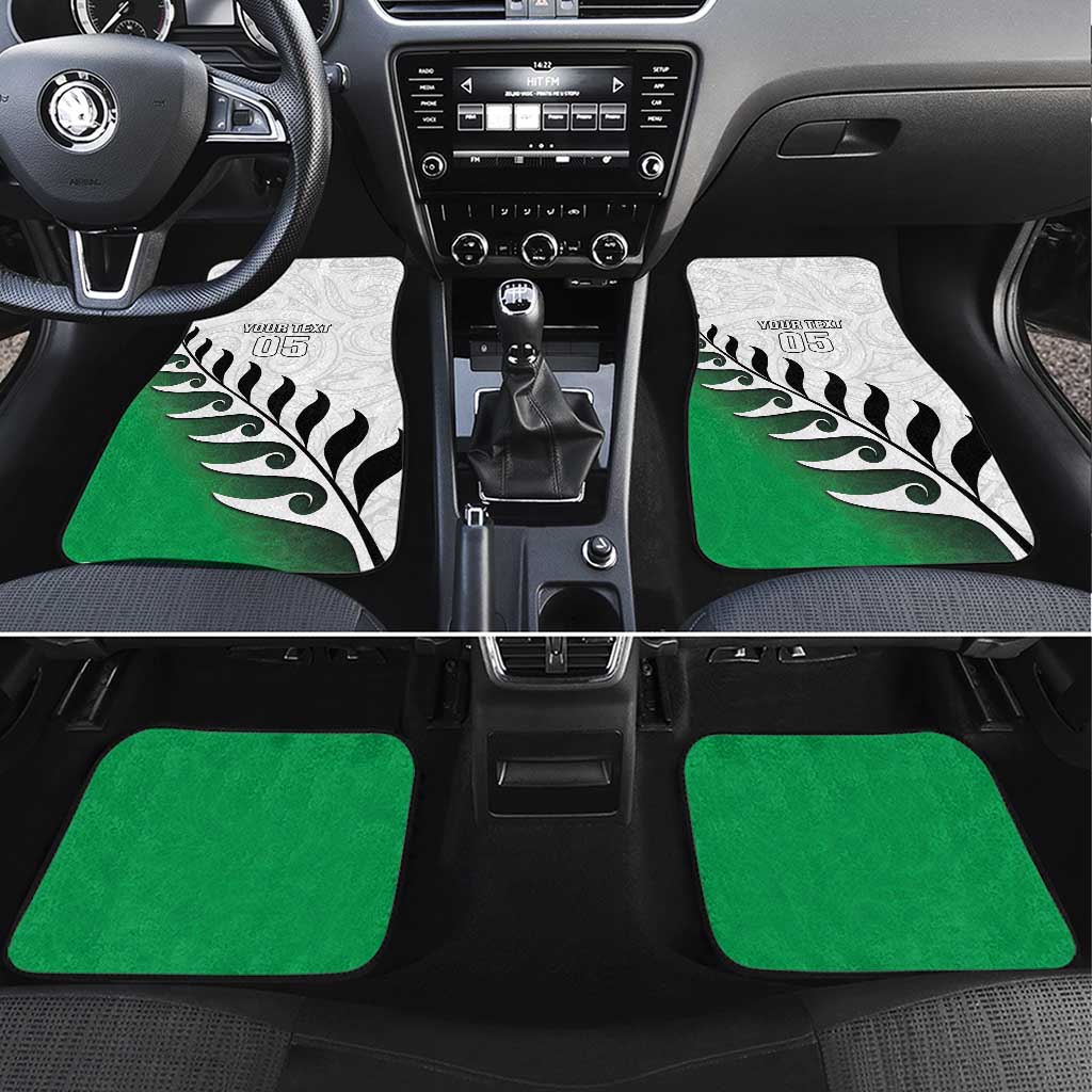 New Zealand Football Car Mats Go Aotearoa LT05 Set 4pcs Green - Polynesian Pride