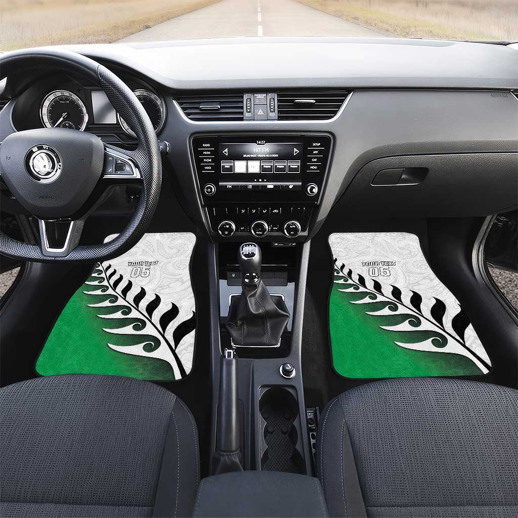 New Zealand Football Car Mats Go Aotearoa LT05 Set 2pcs - Front Green - Polynesian Pride