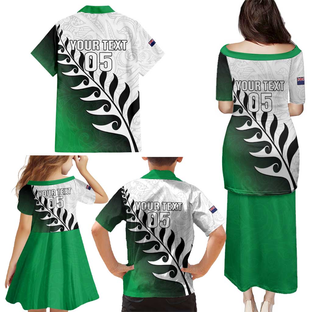 Custom New Zealand Football Family Matching Puletasi and Hawaiian Shirt Go Aotearoa