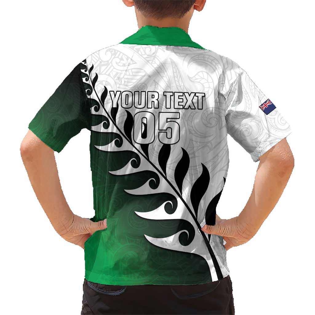 Custom New Zealand Football Family Matching Short Sleeve Bodycon Dress and Hawaiian Shirt Go Aotearoa