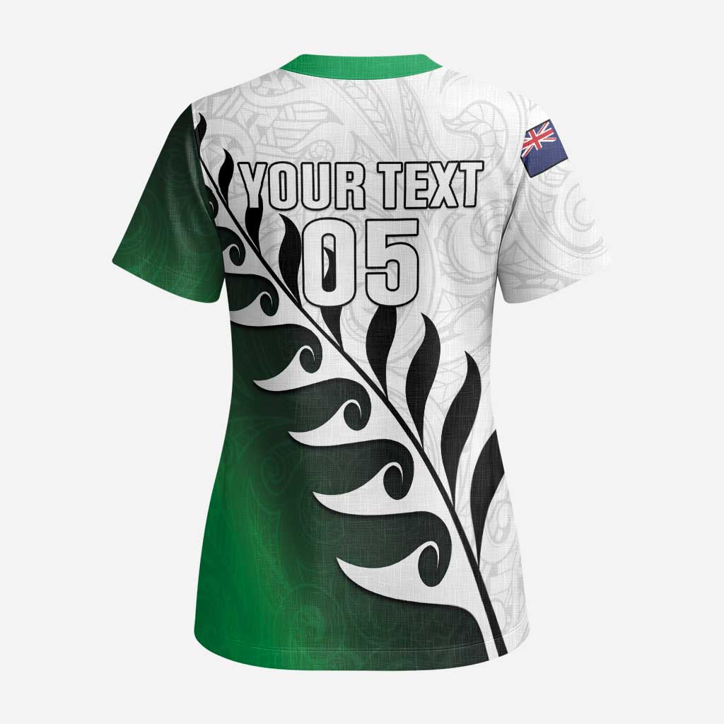 Custom New Zealand Football Scrub Top Go Aotearoa - Polynesian Pride