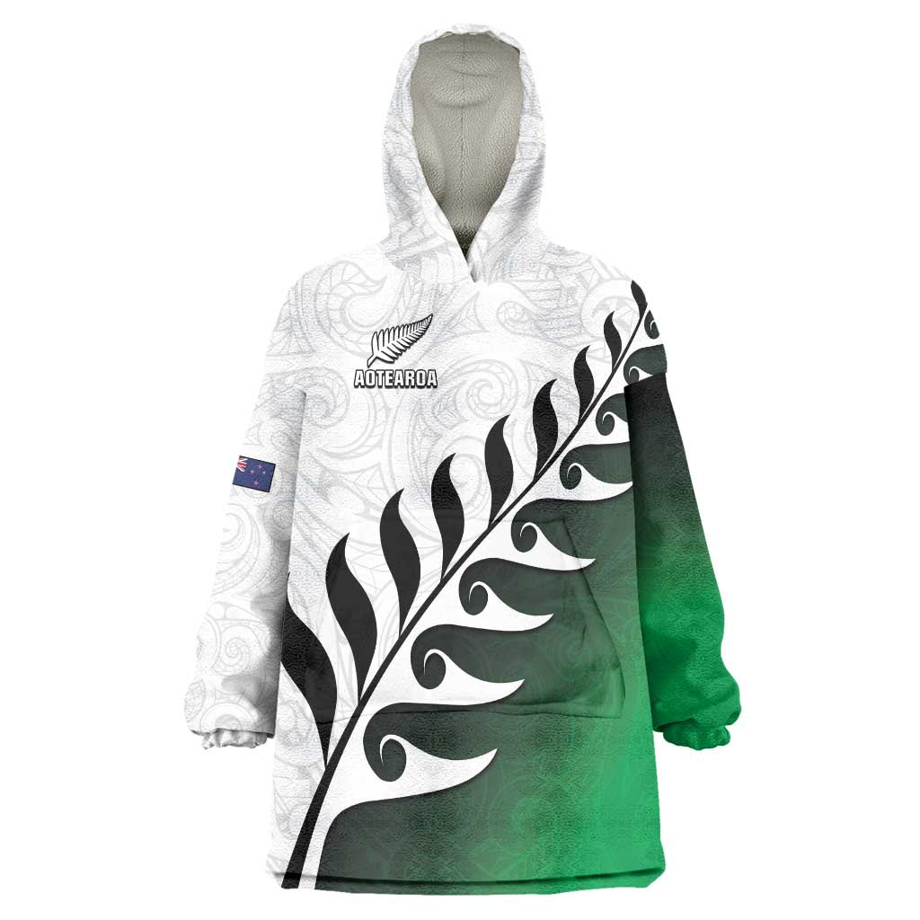 Custom New Zealand Football Wearable Blanket Hoodie Go Aotearoa