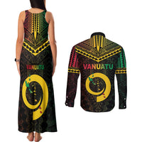 Happy Vanuatu Father Lini Day Couples Matching Tank Maxi Dress and Long Sleeve Button Shirt LT05 - Polynesian Pride