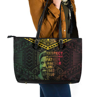 Happy Vanuatu Father Lini Day Leather Tote Bag