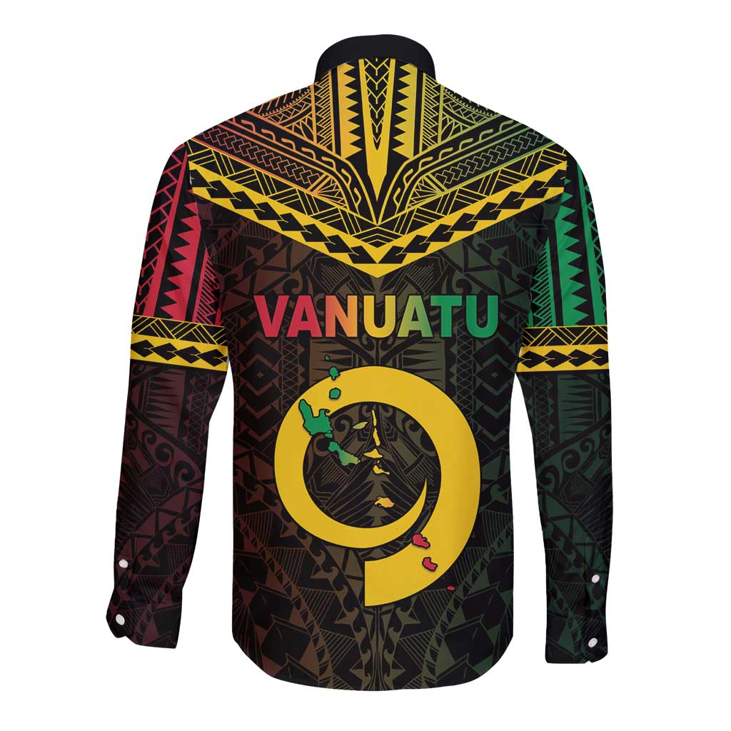 Happy Vanuatu Father Lini Day Long Sleeve Button Shirt LT05 - Polynesian Pride