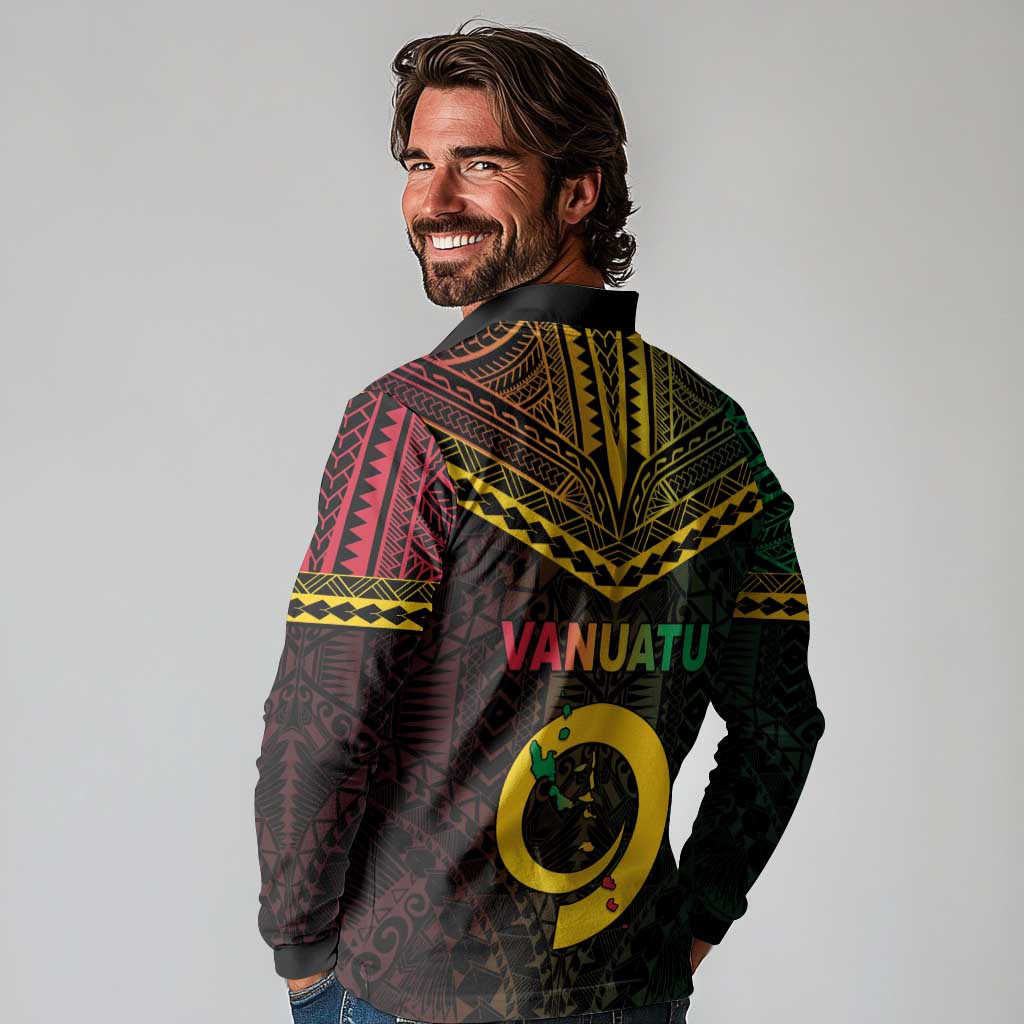 Happy Vanuatu Father Lini Day Long Sleeve Polo Shirt