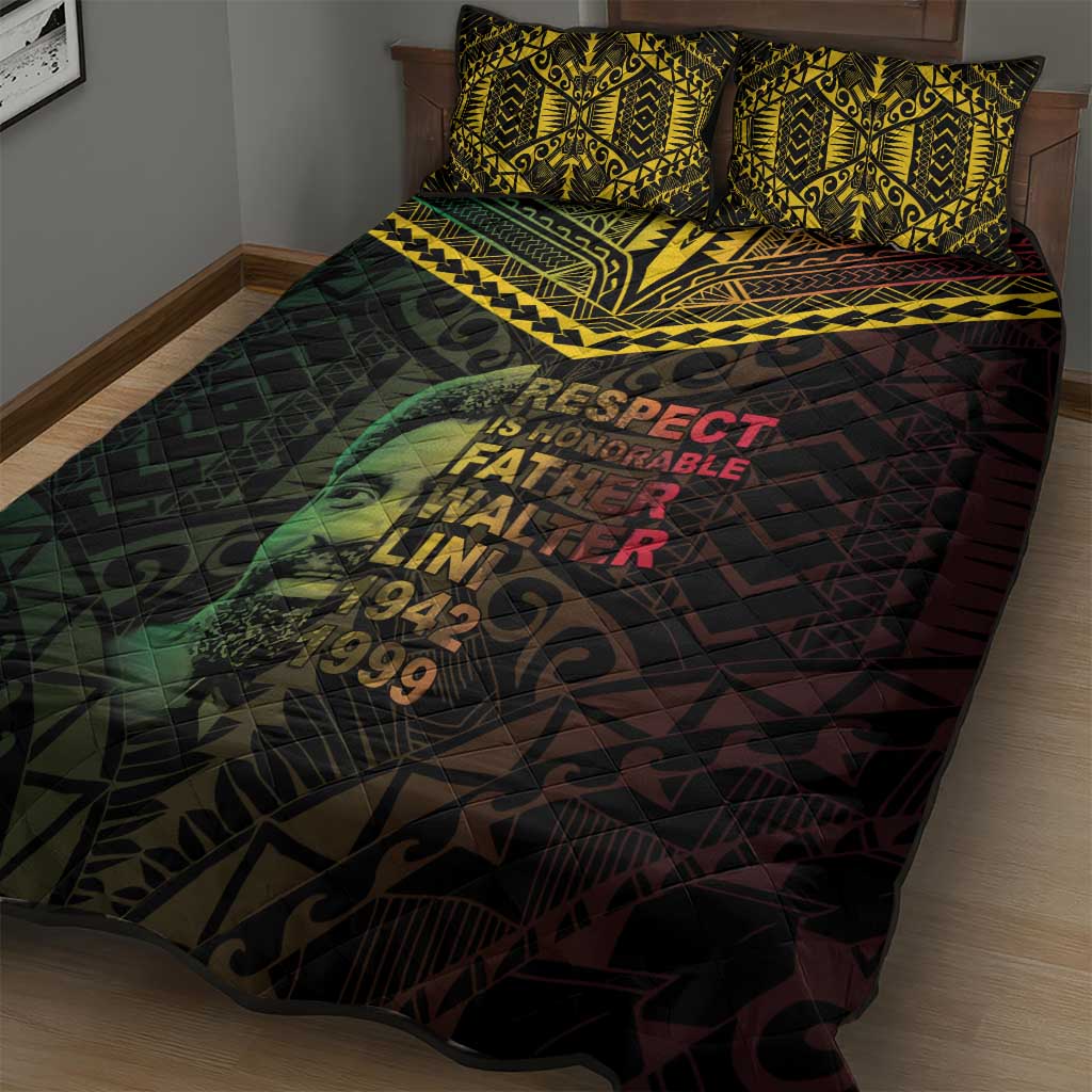 Happy Vanuatu Father Lini Day Quilt Bed Set LT05 - Polynesian Pride