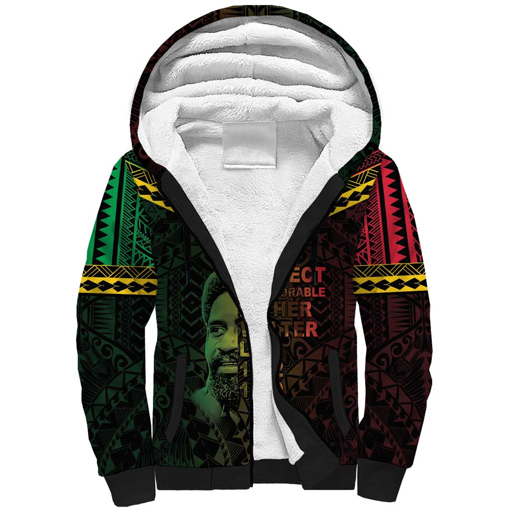 Happy Vanuatu Father Lini Day Sherpa Hoodie LT05 Unisex Black - Polynesian Pride