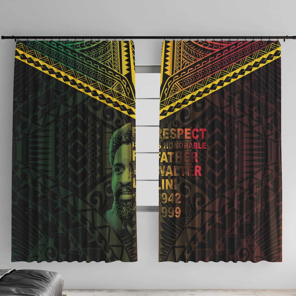 Happy Vanuatu Father Lini Day Window Curtain LT05 With Hooks Black - Polynesian Pride