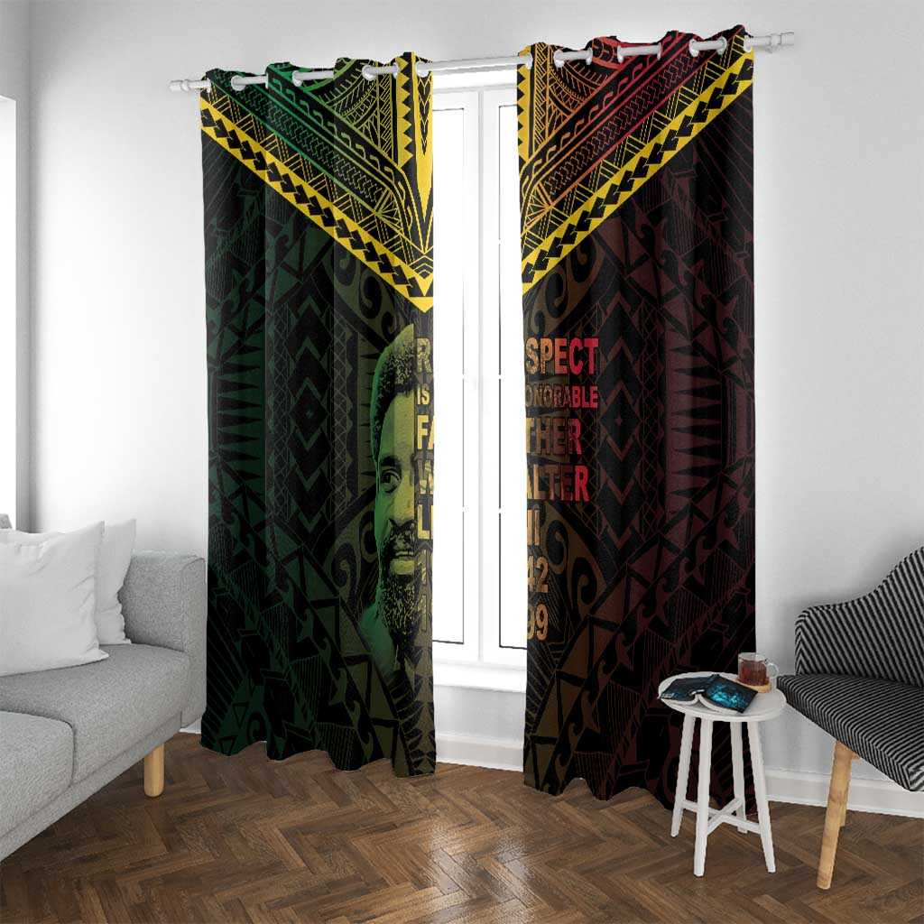 Happy Vanuatu Father Lini Day Window Curtain LT05 With Grommets Black - Polynesian Pride