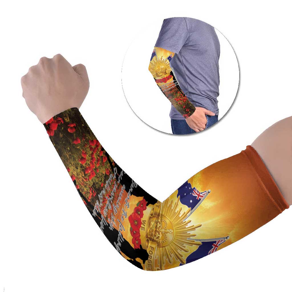 ANZAC Day Arm Sleeves Remembrance Tribute Soldiers And Poppy Field LT05 Set of 2 Orange - Polynesian Pride