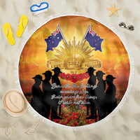 ANZAC Day Beach Blanket Remembrance Tribute Soldiers And Poppy Field LT05 One Size 150cm Orange - Polynesian Pride