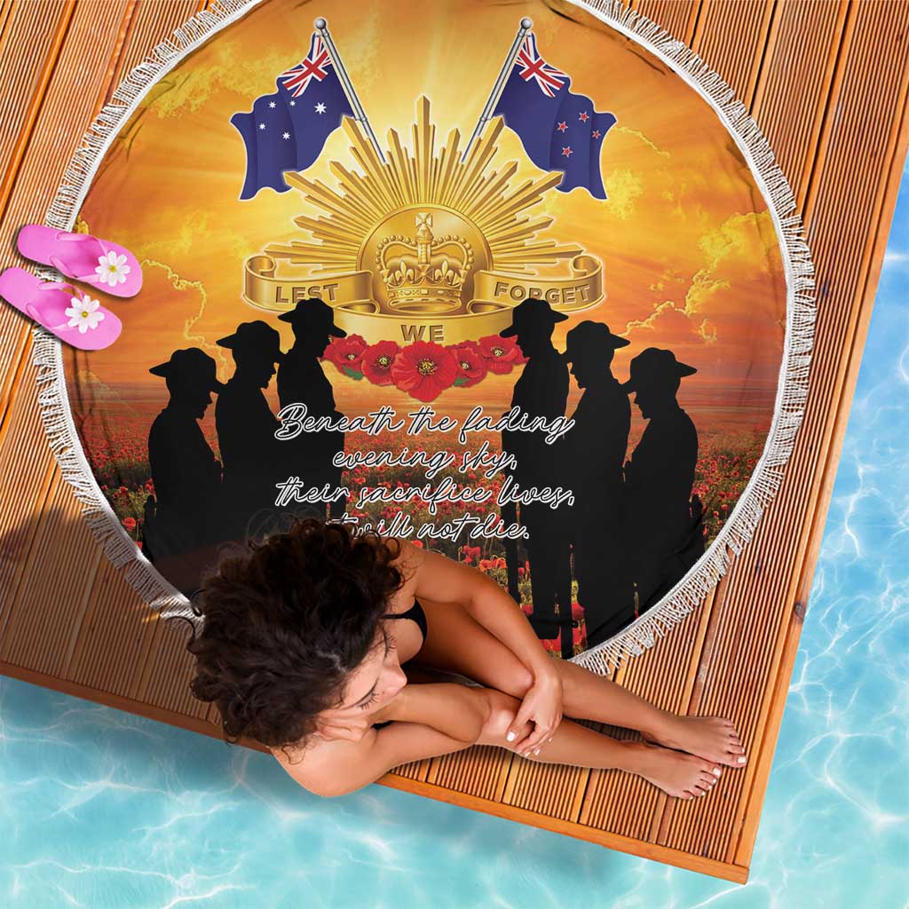 ANZAC Day Beach Blanket Remembrance Tribute Soldiers And Poppy Field LT05 - Polynesian Pride