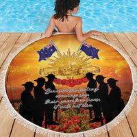 ANZAC Day Beach Blanket Remembrance Tribute Soldiers And Poppy Field LT05 - Polynesian Pride
