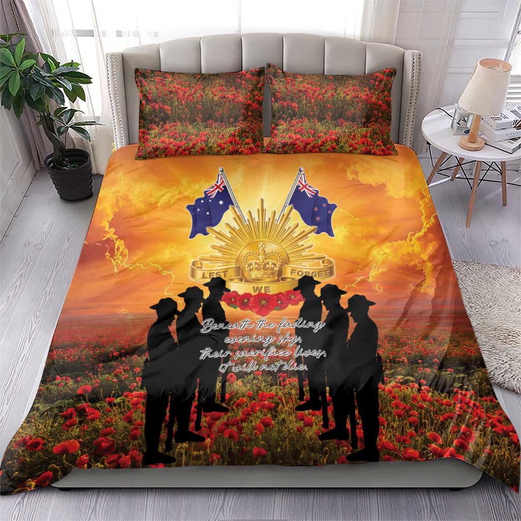 ANZAC Day Bedding Set Remembrance Tribute Soldiers And Poppy Field