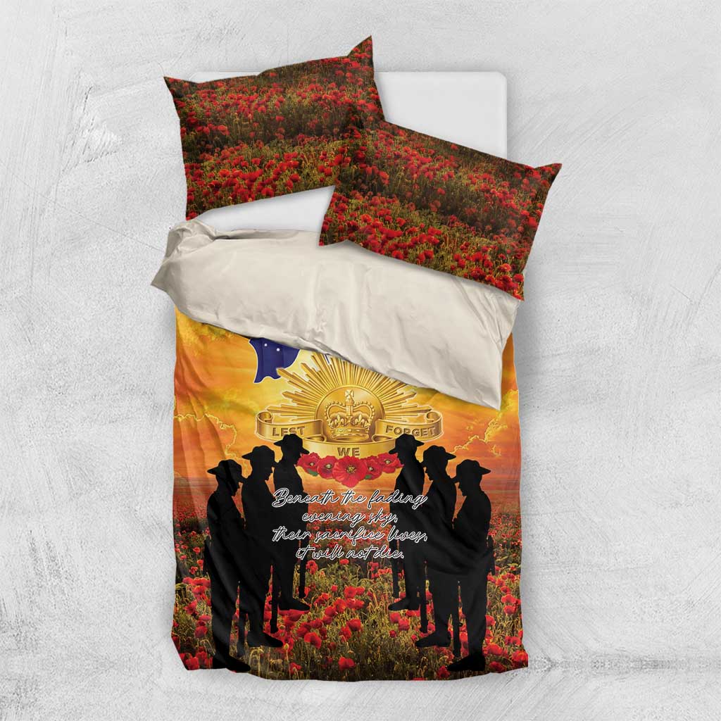 ANZAC Day Bedding Set Remembrance Tribute Soldiers And Poppy Field