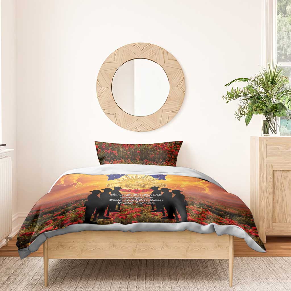 ANZAC Day Bedding Set Remembrance Tribute Soldiers And Poppy Field