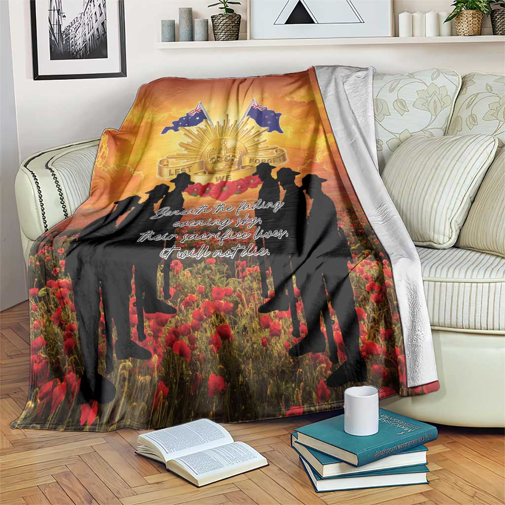 ANZAC Day Blanket Remembrance Tribute Soldiers And Poppy Field LT05 Orange - Polynesian Pride