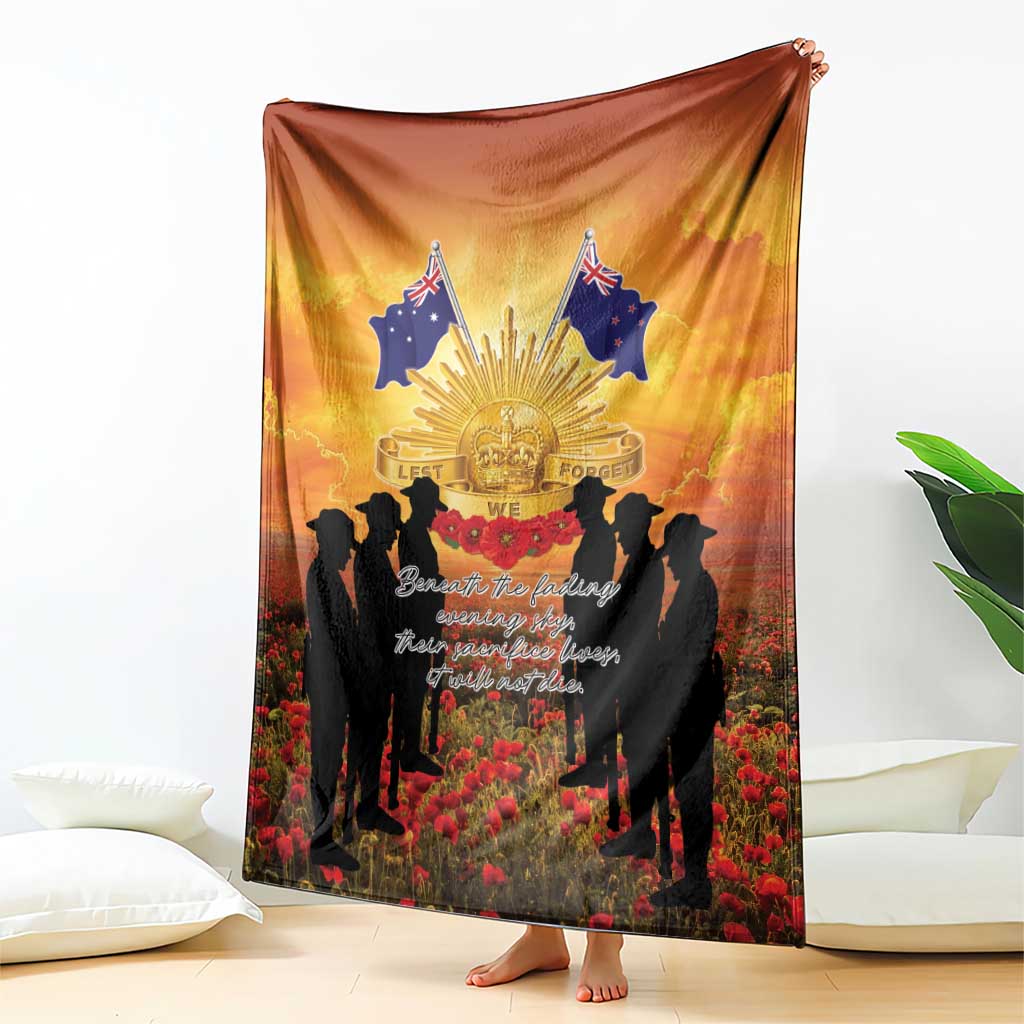 ANZAC Day Blanket Remembrance Tribute Soldiers And Poppy Field LT05 - Polynesian Pride
