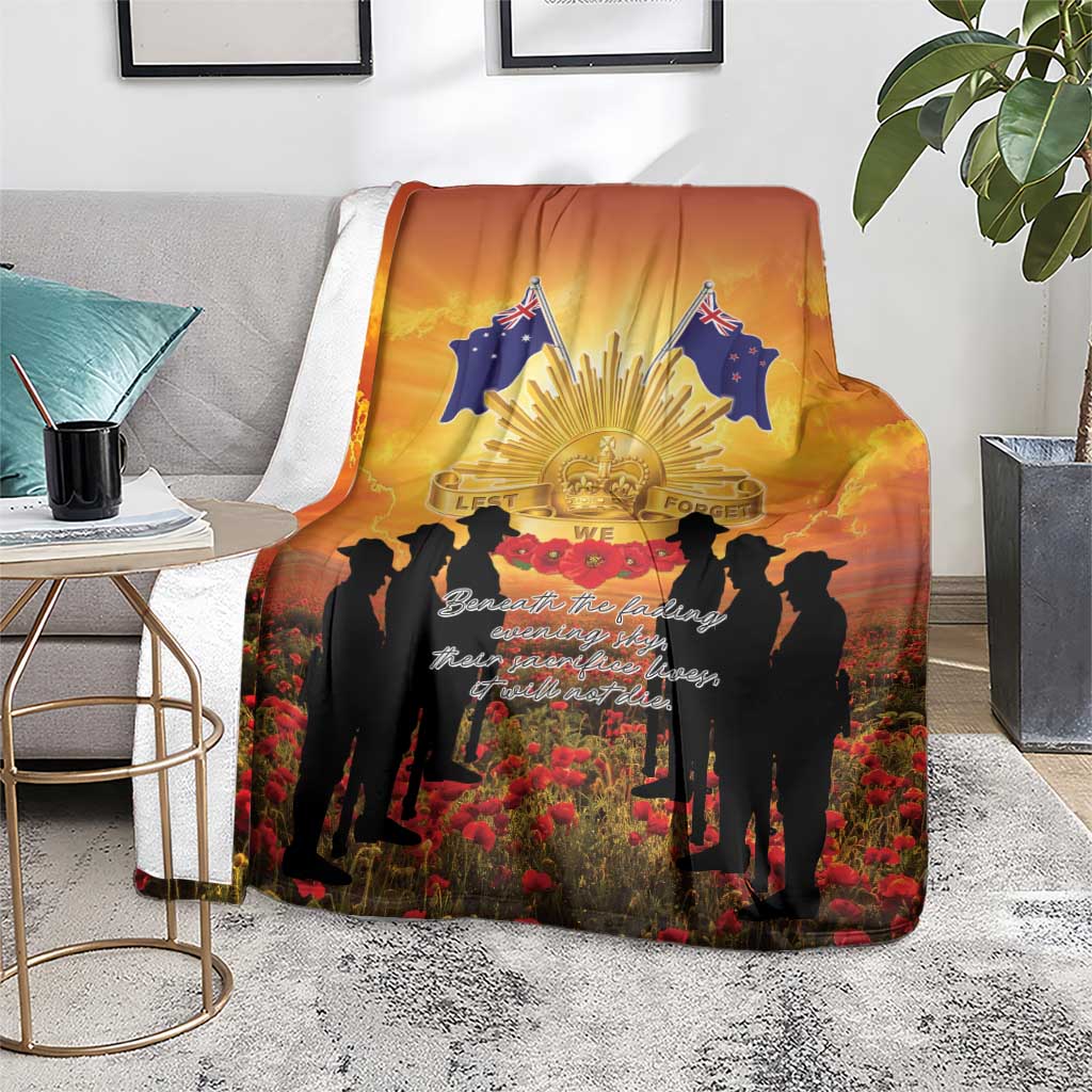 ANZAC Day Blanket Remembrance Tribute Soldiers And Poppy Field LT05 - Polynesian Pride