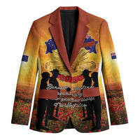 ANZAC Day Blazer Remembrance Tribute Soldiers And Poppy Field LT05 Unisex Orange - Polynesian Pride