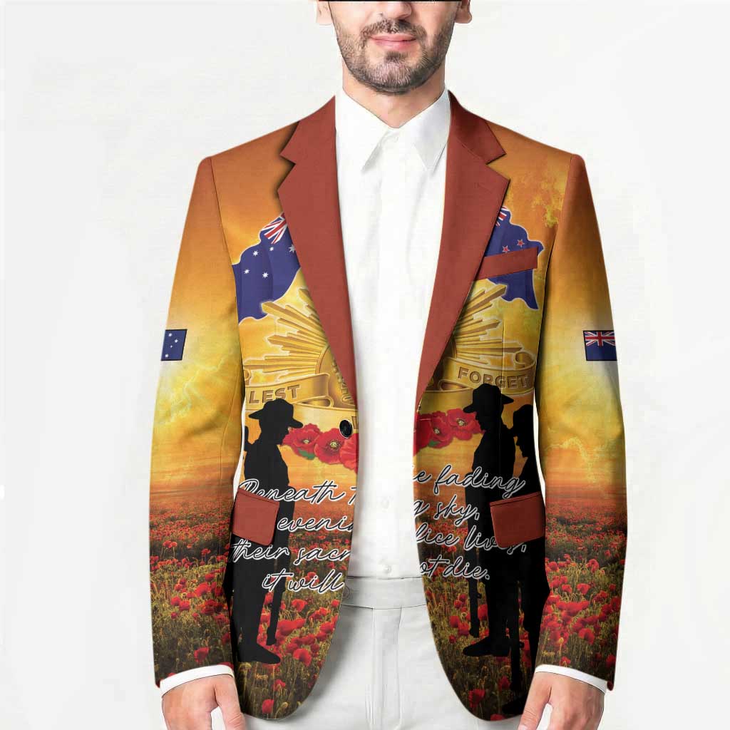 ANZAC Day Blazer Remembrance Tribute Soldiers And Poppy Field LT05 - Polynesian Pride