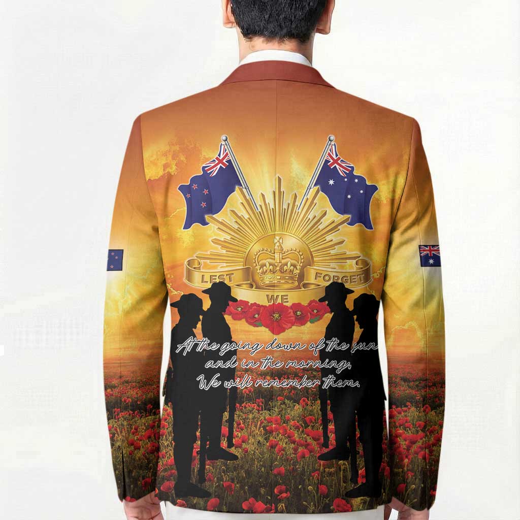 ANZAC Day Blazer Remembrance Tribute Soldiers And Poppy Field LT05 - Polynesian Pride