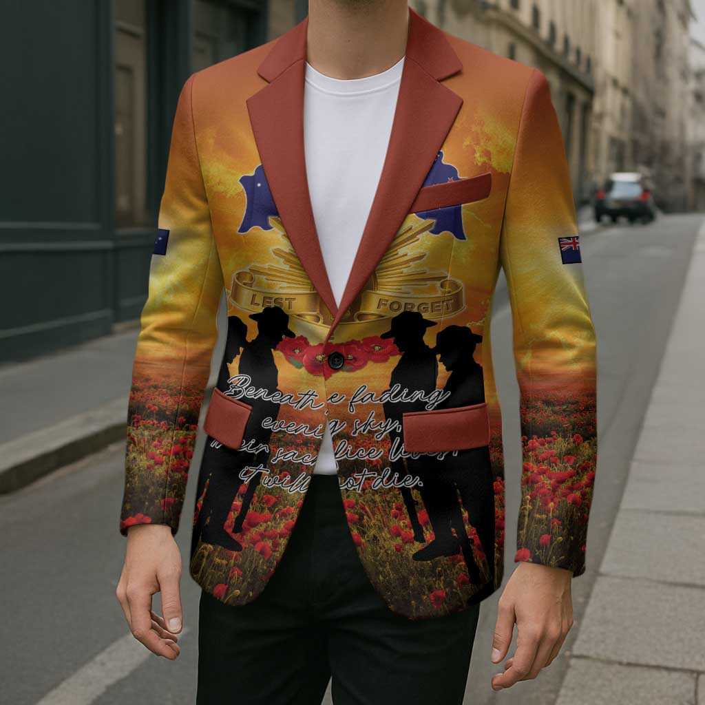 ANZAC Day Blazer Remembrance Tribute Soldiers And Poppy Field LT05 - Polynesian Pride