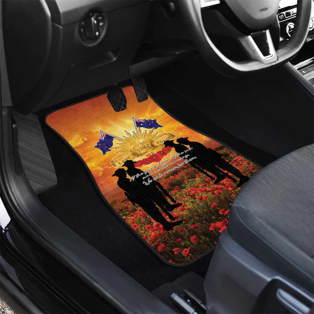 ANZAC Day Car Mats Remembrance Tribute Soldiers And Poppy Field LT05 - Polynesian Pride