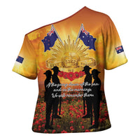 ANZAC Day Cross Shoulder Shirt Remembrance Tribute Soldiers And Poppy Field LT05 - Polynesian Pride