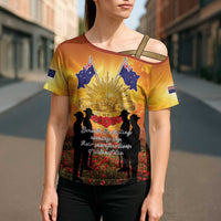 ANZAC Day Cross Shoulder Shirt Remembrance Tribute Soldiers And Poppy Field LT05 - Polynesian Pride