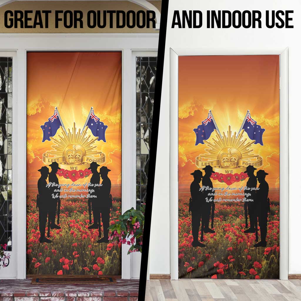 ANZAC Day Door Cover Remembrance Tribute Soldiers And Poppy Field LT05 - Polynesian Pride