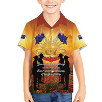 ANZAC Day Family Matching Off Shoulder Maxi Dress and Hawaiian Shirt Remembrance Tribute Soldiers And Poppy Field