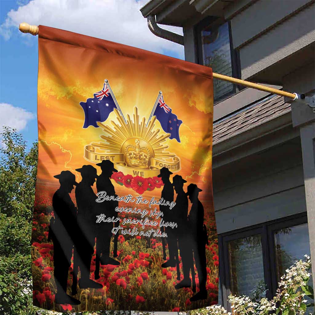 ANZAC Day Garden Flag Remembrance Tribute Soldiers And Poppy Field LT05 - Polynesian Pride