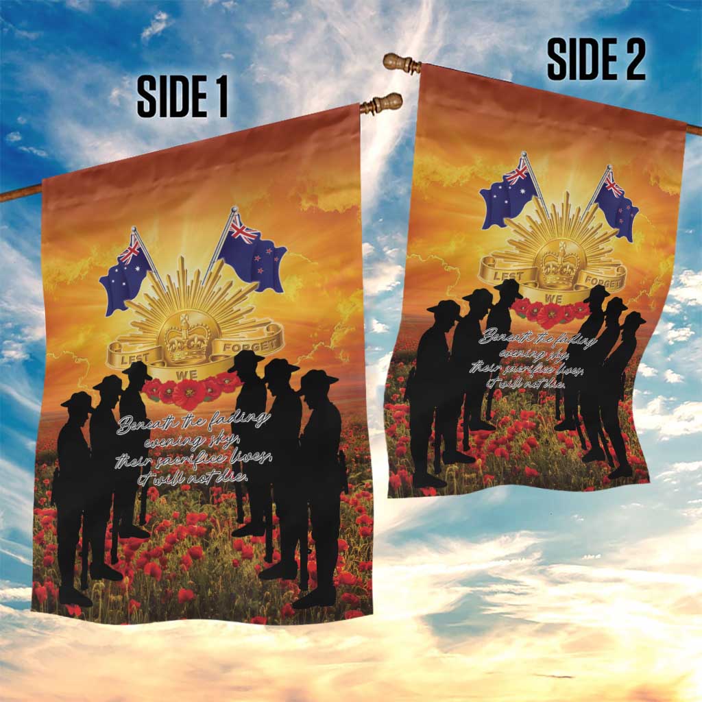 ANZAC Day Garden Flag Remembrance Tribute Soldiers And Poppy Field LT05 - Polynesian Pride