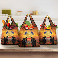 ANZAC Day Grocery Bag Remembrance Tribute Soldiers And Poppy Field