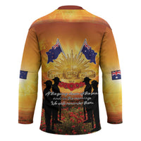 ANZAC Day Hockey Jersey Remembrance Tribute Soldiers And Poppy Field LT05 - Polynesian Pride