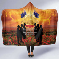 ANZAC Day Hooded Blanket Remembrance Tribute Soldiers And Poppy Field LT05 One Size Orange - Polynesian Pride