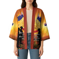 ANZAC Day Kimono Remembrance Tribute Soldiers And Poppy Field LT05 - Polynesian Pride