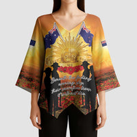 ANZAC Day Kimono Sleeve Blouse Remembrance Tribute Soldiers And Poppy Field LT05 - Polynesian Pride