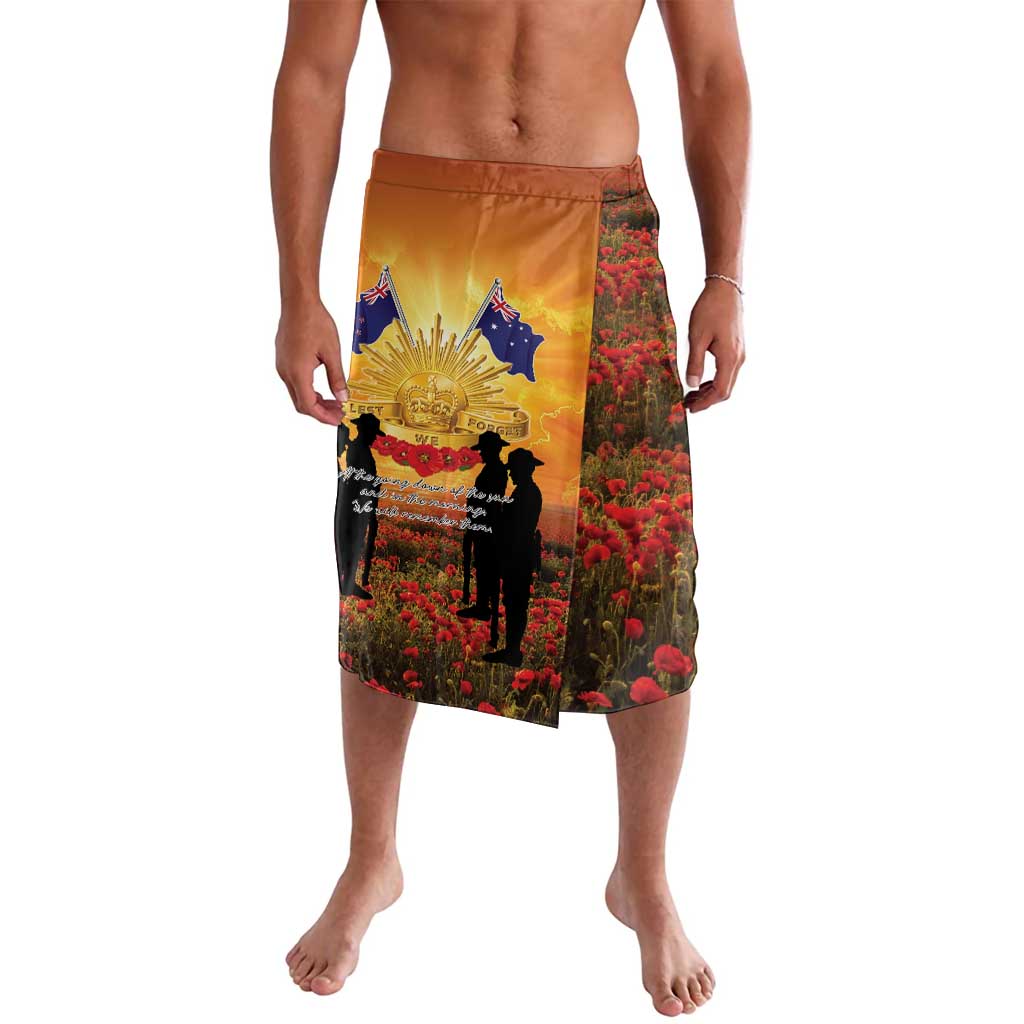 ANZAC Day Lavalava Remembrance Tribute Soldiers And Poppy Field LT05 Orange - Polynesian Pride